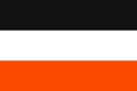 Horizontal black-white-orange tricolor